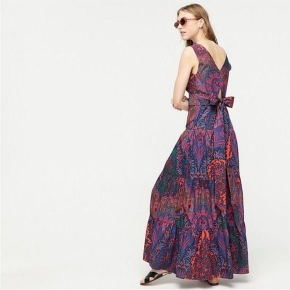 J Crew Tiered Ratti Scarf maxi dress NWT - Picture 3 of 6